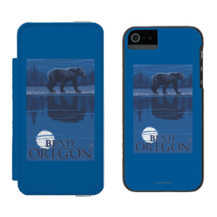 Coque-portefeuille iPhone 5 Incipio Watson™ Ours dans le clair de lune - courbure, Orégon