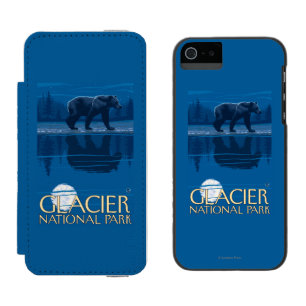 Coque-portefeuille iPhone 5 Incipio Watson™ Ours dans le clair de lune - parc national de
