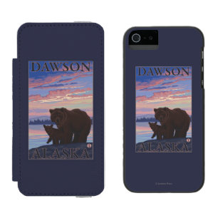 Coque-portefeuille iPhone 5 Incipio Watson™ Ours et CUB - Dawson, Alaska
