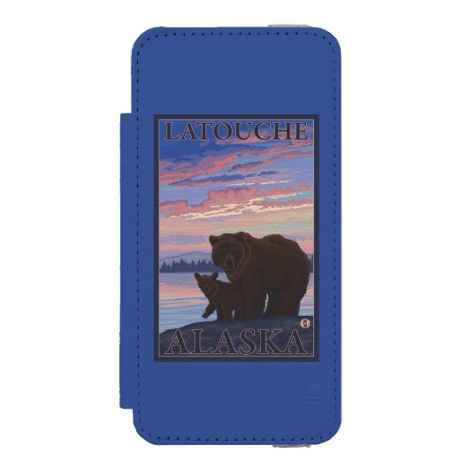 Coque Portefeuille Incipio Pour iPhone Ours et CUB - Latouche, Alaska (Folio Devant)