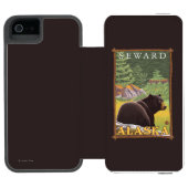 Coque Portefeuille Incipio Pour iPhone Ours noir dans la forêt - Seward, Alaska (Folio Ouvert)