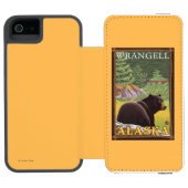 Coque Portefeuille Incipio Pour iPhone Ours noir dans la forêt - Wrangell, Alaska (Folio Ouvert)