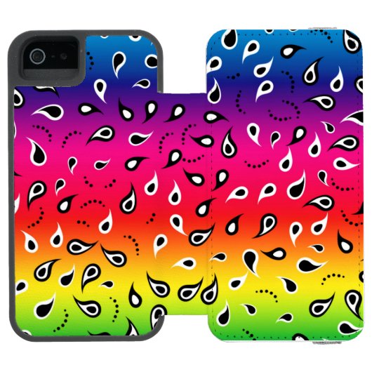 Coque Portefeuille Incipio Pour iPhone Paisley Rainbow (Folio Ouvert)