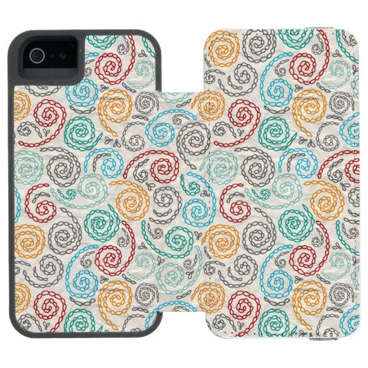 Coque Portefeuille Incipio Pour iPhone Papier fripé par fantaisie de broderie (Folio Ouvert)
