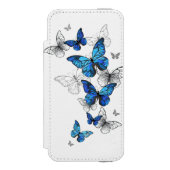 Coque Portefeuille Incipio Pour iPhone Papillons volants bleus Morpho (Folio Devant)