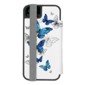 Coque Portefeuille Incipio Pour iPhone Papillons volants bleus Morpho (Folio Dos)