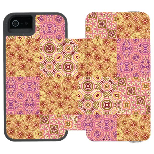 Coque Portefeuille Incipio Pour iPhone Patchwork Géométrique Rétro (Folio Ouvert)