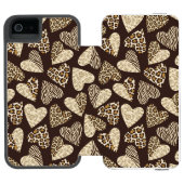 Coque Portefeuille Incipio Pour iPhone Peau d'animal avec des coeurs (Folio Ouvert)