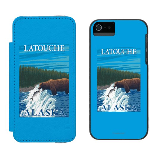 Coque Portefeuille Incipio Pour iPhone Pêche d'ours en rivière - Latouche, Alaska (Côté par côté)
