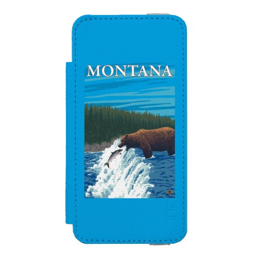 Coque Portefeuille Incipio Pour iPhone Pêche d'ours en rivière - Montana (Folio Devant)