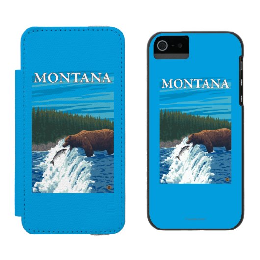 Coque Portefeuille Incipio Pour iPhone Pêche d'ours en rivière - Montana (Côté par côté)