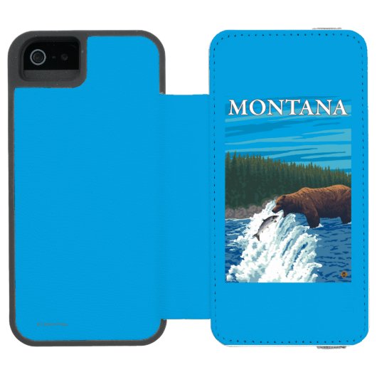 Coque Portefeuille Incipio Pour iPhone Pêche d'ours en rivière - Montana (Folio Ouvert)