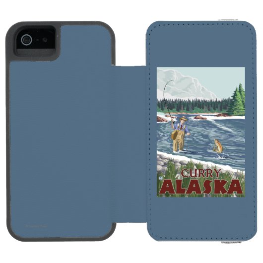 Coque Portefeuille Incipio Pour iPhone Pêcheur de mouche - cari, Alaska (Folio Ouvert)