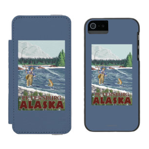 Coque-portefeuille iPhone 5 Incipio Watson™ Pêcheur de mouche - Pétersbourg, Alaska