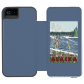 Coque Portefeuille Incipio Pour iPhone Pêcheur de mouche - Pétersbourg, Alaska (Folio Ouvert)
