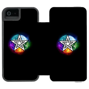 Coque-portefeuille iPhone 5 Incipio Watson™ pentagramme du Wiccan