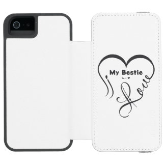 Coque-portefeuille iPhone 5 Incipio Watson™ Personnalisé J'aime ma meilleure amie • Vous = ♥