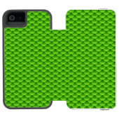 Coque Portefeuille Incipio Pour iPhone Petit motif vert d'échelle de poissons (Folio Ouvert)