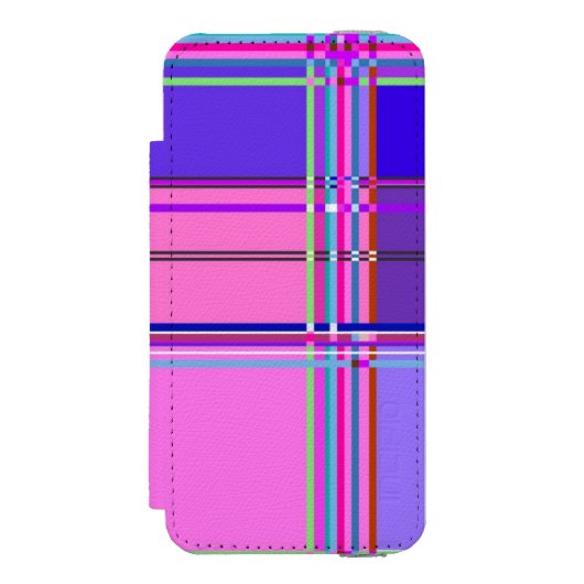 Coque Portefeuille Incipio Pour iPhone Pink tartan Fabric Pattern Cloth Madras (Folio Devant)