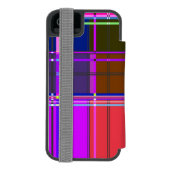 Coque Portefeuille Incipio Pour iPhone Pink tartan Fabric Pattern Cloth Madras (Folio Dos)