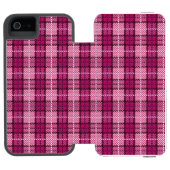 Coque Portefeuille Incipio Pour iPhone Pixel Plaid_Magenta-Black (Folio Ouvert)