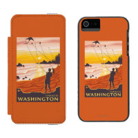 Plage et cerfs-volants - Ilwaco, Washington