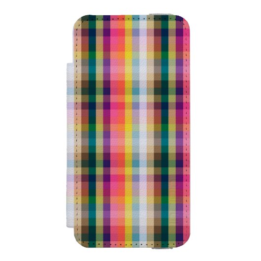 Coque Portefeuille Incipio Pour iPhone Plaid écossais abstrait (Folio Devant)