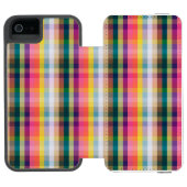 Coque Portefeuille Incipio Pour iPhone Plaid écossais abstrait (Folio Ouvert)