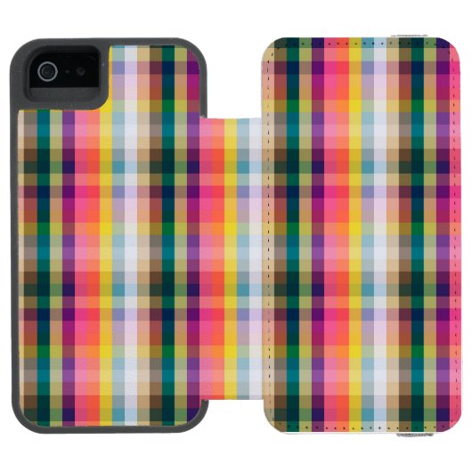 Coque Portefeuille Incipio Pour iPhone Plaid écossais abstrait (Folio Ouvert)