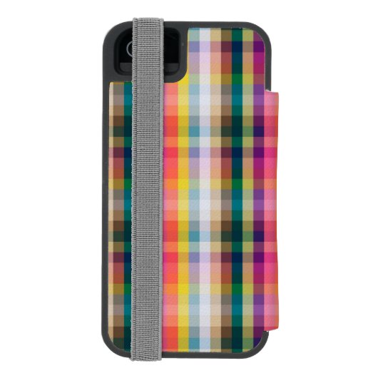 Coque Portefeuille Incipio Pour iPhone Plaid écossais abstrait (Folio Dos)