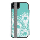 Coque Portefeuille Incipio Pour iPhone Plumes molles de paon (Folio Dos)