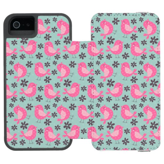 Coque Portefeuille Incipio Pour iPhone Polka Dot Birds and Flowers (Folio Ouvert)