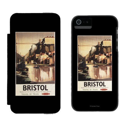 Coque Portefeuille Incipio Pour iPhone Pont suspendu et bateaux de Clifton (Côté par côté)