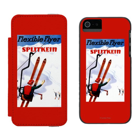 Coque Portefeuille Incipio Pour iPhone Promo en bois de skis de Splitkein d'insecte (Côté par côté)