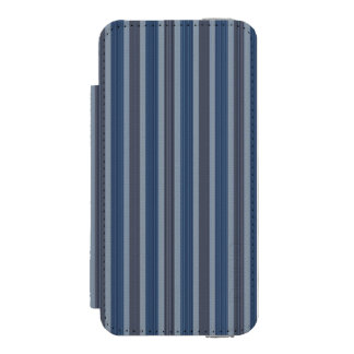 Coque-portefeuille iPhone 5 Incipio Watson™ rayures grises et de denim
