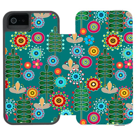 Coque Portefeuille Incipio Pour iPhone Rétro, Flower Patch (Folio Ouvert)