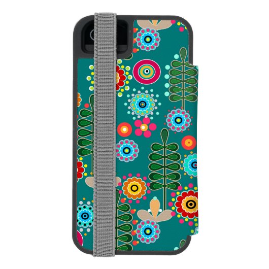 Coque Portefeuille Incipio Pour iPhone Rétro, Flower Patch (Folio Dos)