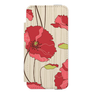 Coque-portefeuille iPhone 5 Incipio Watson™ Rétro motif de pavots