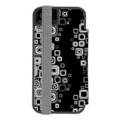 Coque Portefeuille Incipio Pour iPhone Rétros carrés noirs et blancs (Folio Dos)