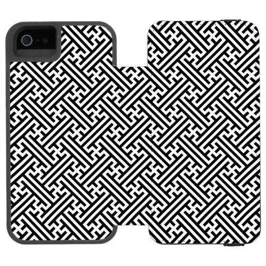 Coque Portefeuille Incipio Pour iPhone Sayagata motif, japonais, noir et blanc (Folio Ouvert)