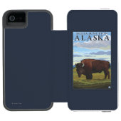 Coque Portefeuille Incipio Pour iPhone Scène de bison - jonction de delta, Alaska (Folio Ouvert)