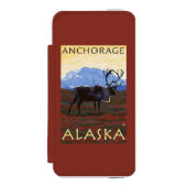 Coque Portefeuille Incipio Pour iPhone Scène de caribou - Anchorage, Alaska (Folio Devant)
