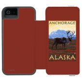 Coque Portefeuille Incipio Pour iPhone Scène de caribou - Anchorage, Alaska (Folio Ouvert)