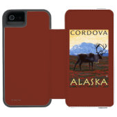Coque Portefeuille Incipio Pour iPhone Scène de caribou - Cordova, Alaska (Folio Ouvert)