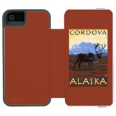 Coque Portefeuille Incipio Pour iPhone Scène de caribou - Cordova, Alaska (Folio Ouvert)