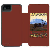 Coque Portefeuille Incipio Pour iPhone Scène de caribou - Dawson, Alaska (Folio Ouvert)