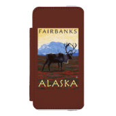 Coque Portefeuille Incipio Pour iPhone Scène de caribou - Fairbanks, Alaska (Folio Devant)