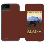 Coque Portefeuille Incipio Pour iPhone Scène de caribou - Fairbanks, Alaska (Folio Ouvert)