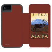 Coque Portefeuille Incipio Pour iPhone Scène de caribou - Sitka, Alaska (Folio Ouvert)
