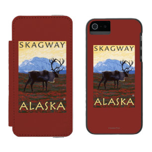 Coque-portefeuille iPhone 5 Incipio Watson™ Scène de caribou - Skagway, Alaska